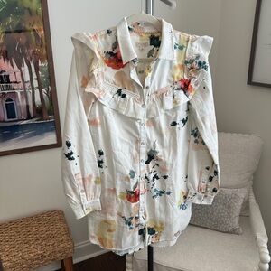 Pilcro long sleeve denim shirt mini dress